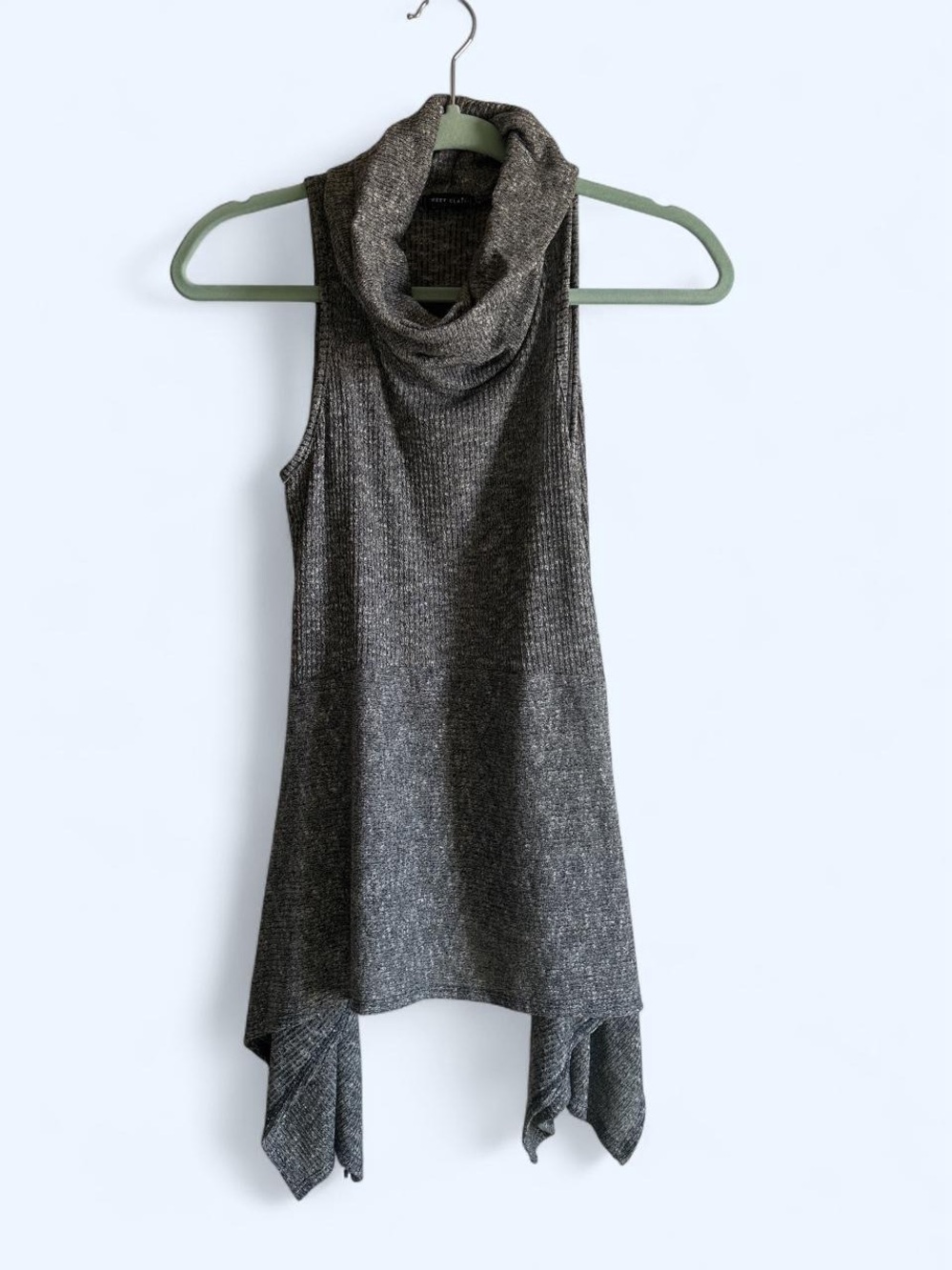 Sweet Claire Charcoal Gray Sleeveless Cowl Tunic size small